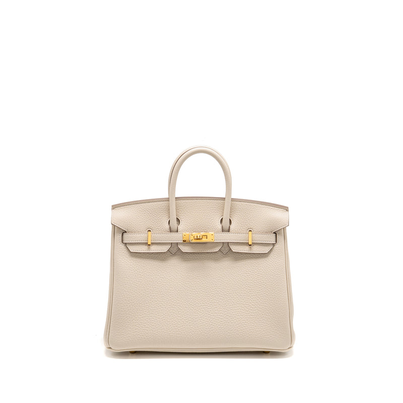Hermes Birkin 25 togo craie GHW stamp K