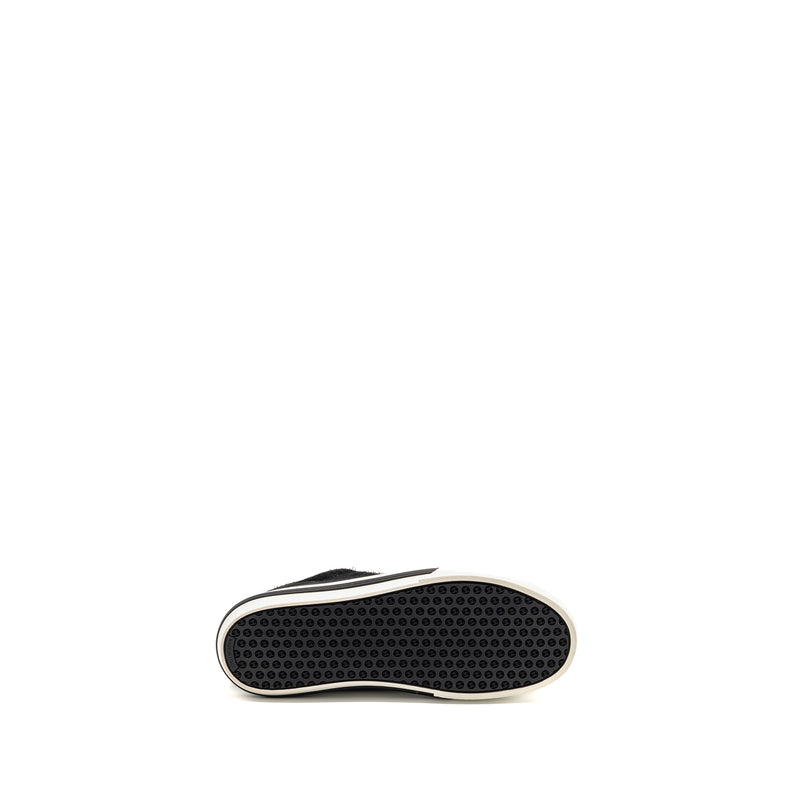 Chanel Size 37.5 23B CC Logo Sneakers Suede Calfskin Black