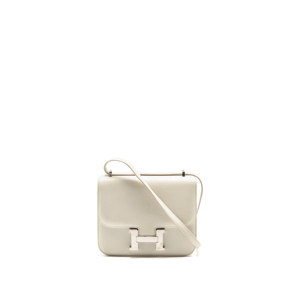 Hermes Mini Constance Epsom Blanc SHW Stamp D
