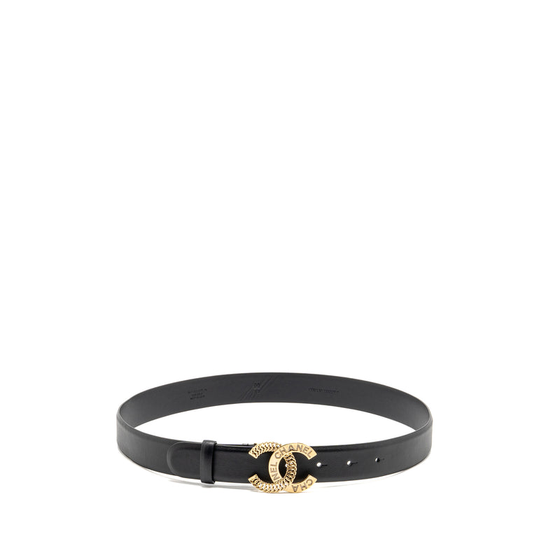 Chanel Size 80 Detailed CC Belt Leather/Crystal LGHW