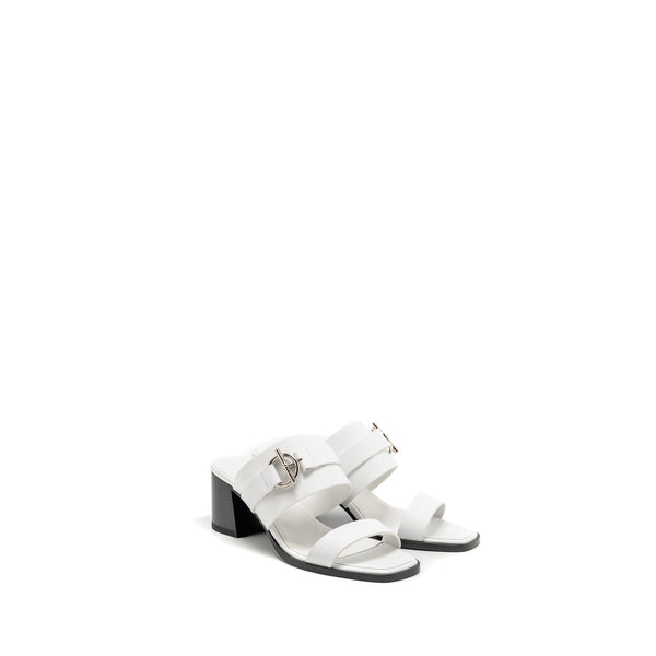 Hermes Size 39 Kute 60 Sandal Calfskin White SHW