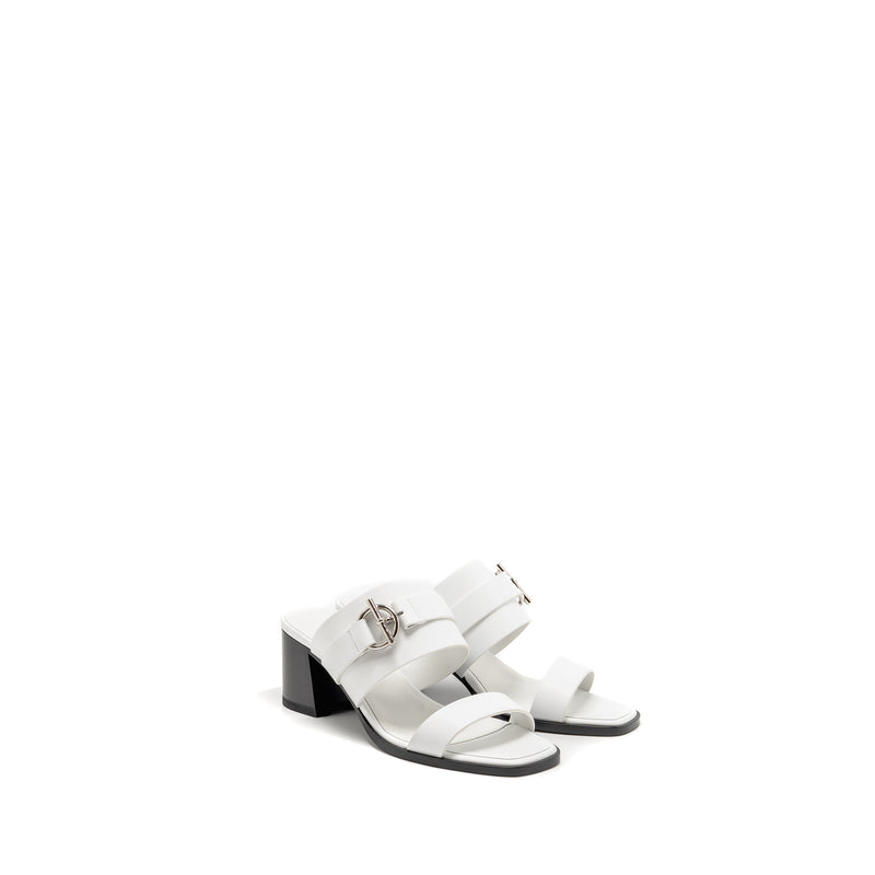 Hermes Size 39 Kute 60 Sandal Calfskin White SHW