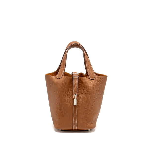 Hermes Picotin 18 Lock Bag Clemence Gold SHW Stamp U