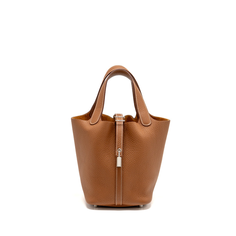 Hermes Picotin 18 Lock Bag Clemence Gold SHW Stamp U
