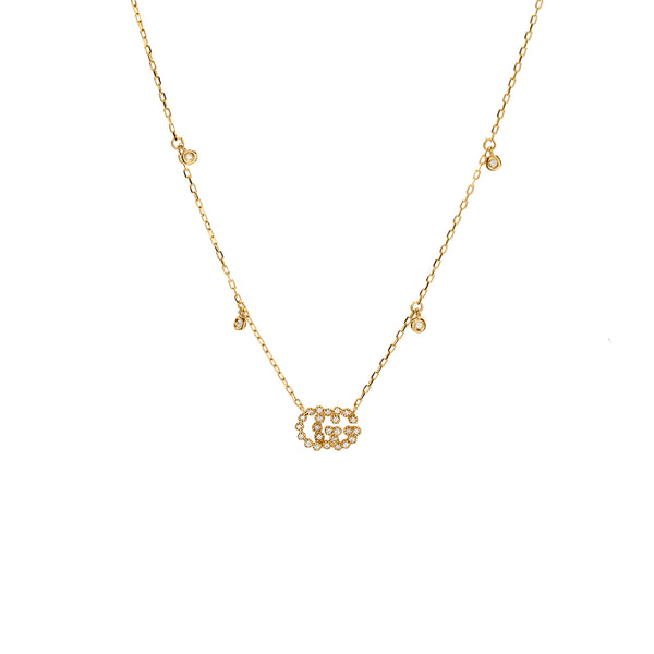 Gucci Double G Necklace Yellow Gold, Diamonds