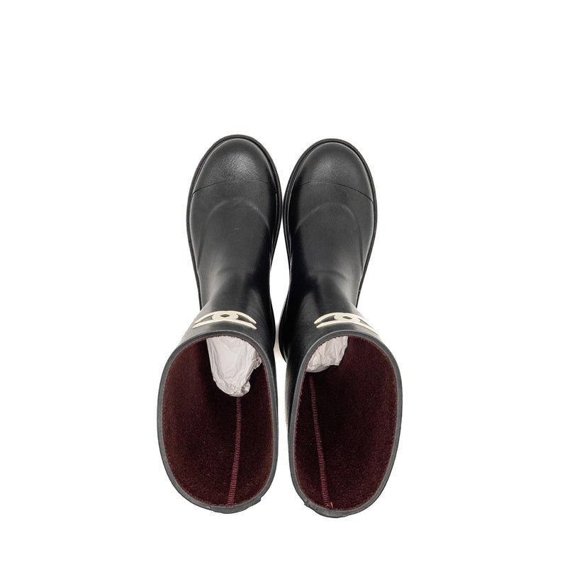 Chanel Size 39 25B High Boots Caoutchouc Black