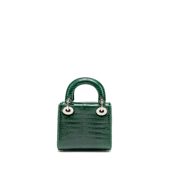 Dior Mini Lady Dior Crocodile Green SHW