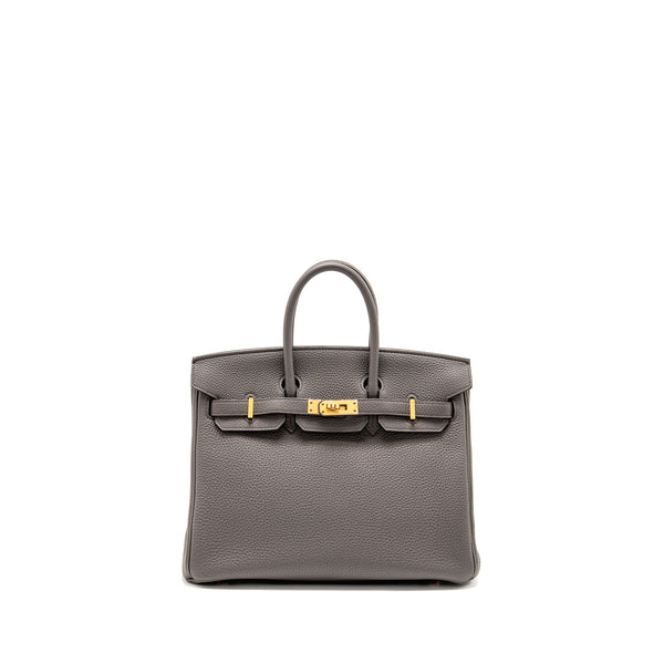 Hermes Birkin 25 Togo Gris Etain RGHW Stamp D