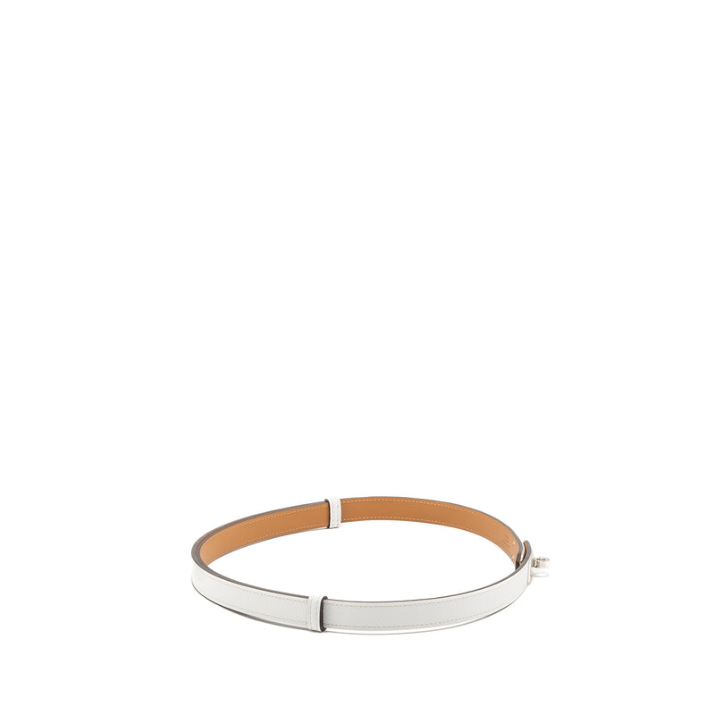 Hermes Kelly 18 Belt Epsom Blanc SHW Stamp U