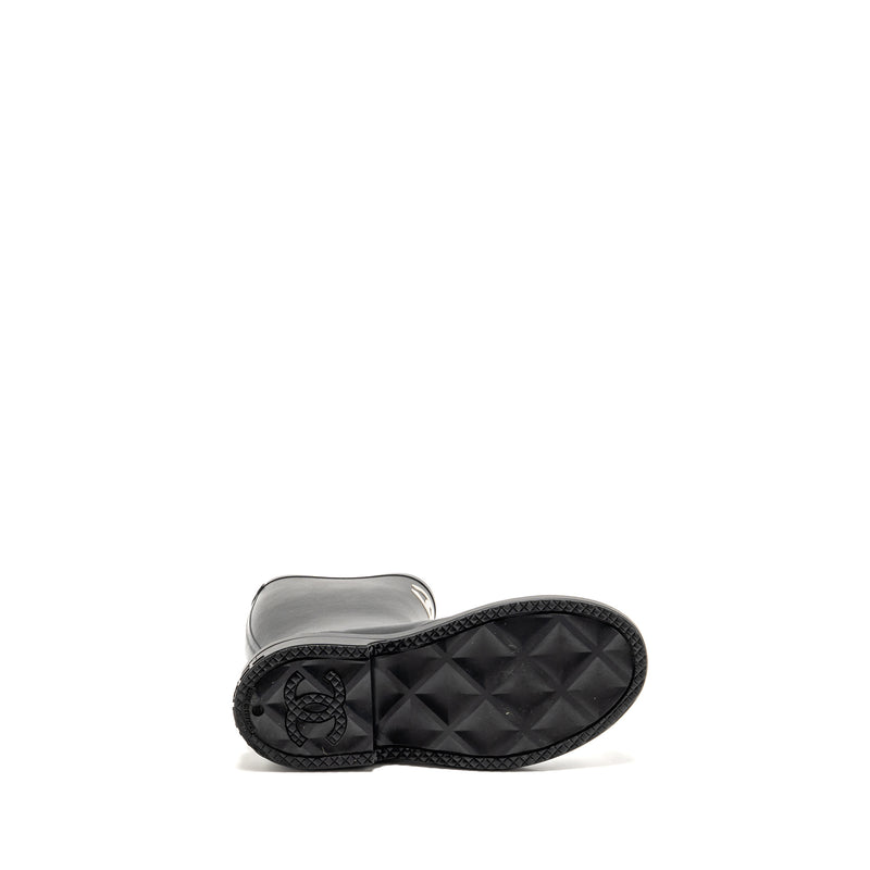 Chanel Size 39 25B High Boots Caoutchouc Black