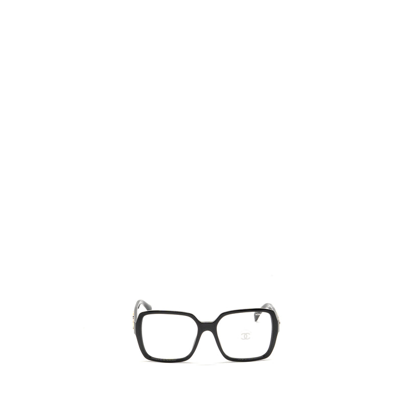 Chanel Letter Logo Square Glasses Black LGHW