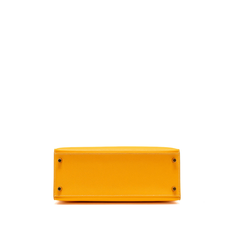 Hermes Kelly 28 Special Order Epsom Jaune D’Or/Craie Brushed GHW Stamp D