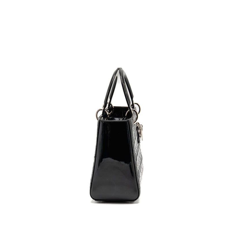 Dior Medium Lady Dior Patent Black SHW