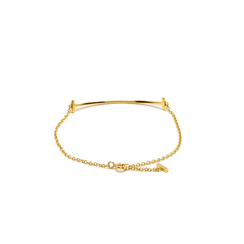 Tiffany Size Medium T Smile Bracelet Yellow Gold