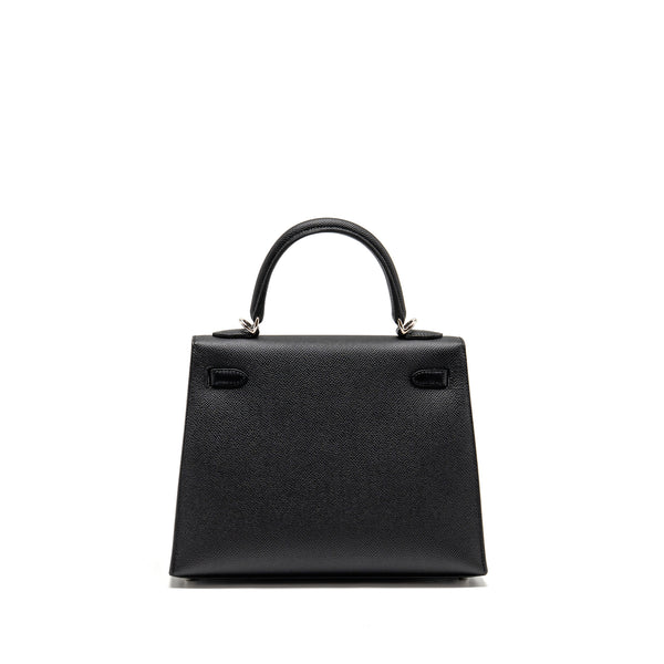 Hermes Kelly 25 Epsom Black SHW Stamp W