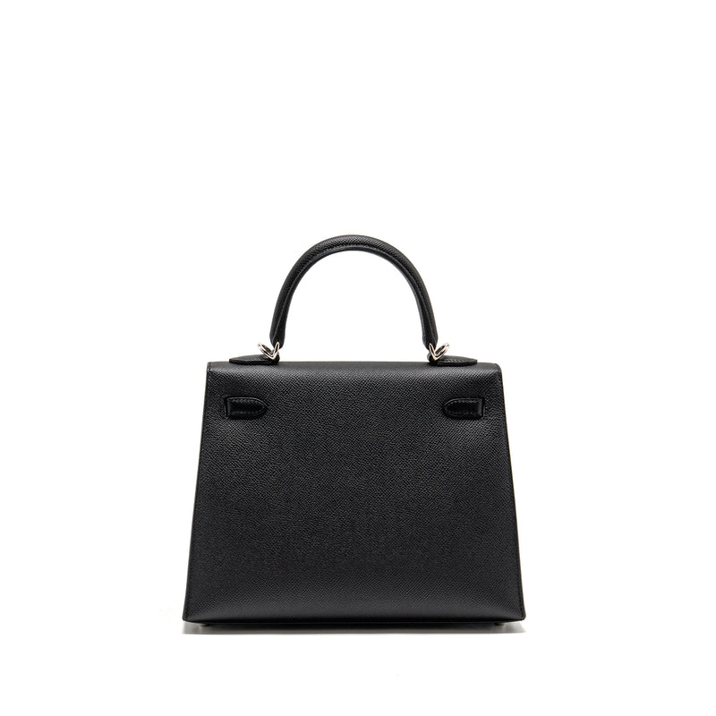 Hermes Kelly 25 Epsom Black SHW Stamp W