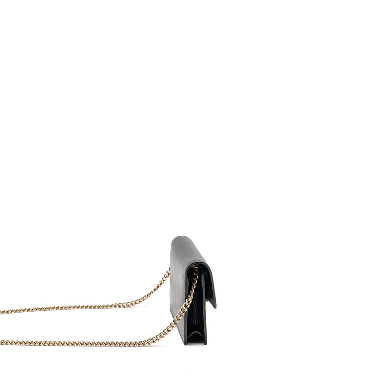 Gucci Interlocking Chain Wallet Calfskin Black GHW