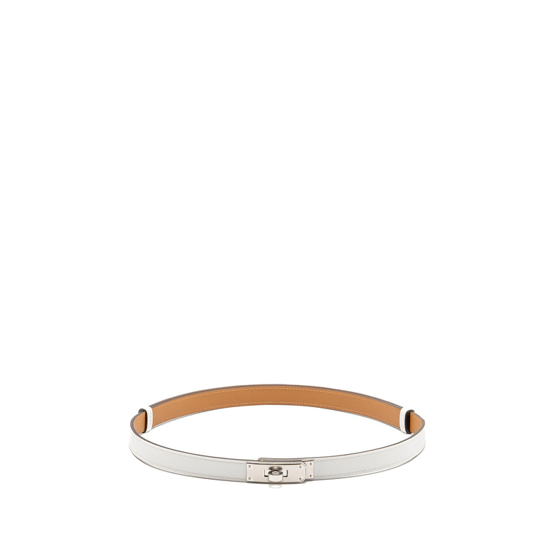 Hermes Kelly 18 Belt Epsom Blanc SHW Stamp U