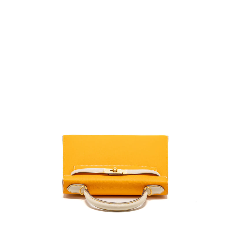 Hermes Kelly 28 Special Order Epsom Jaune D’Or/Craie Brushed GHW Stamp D