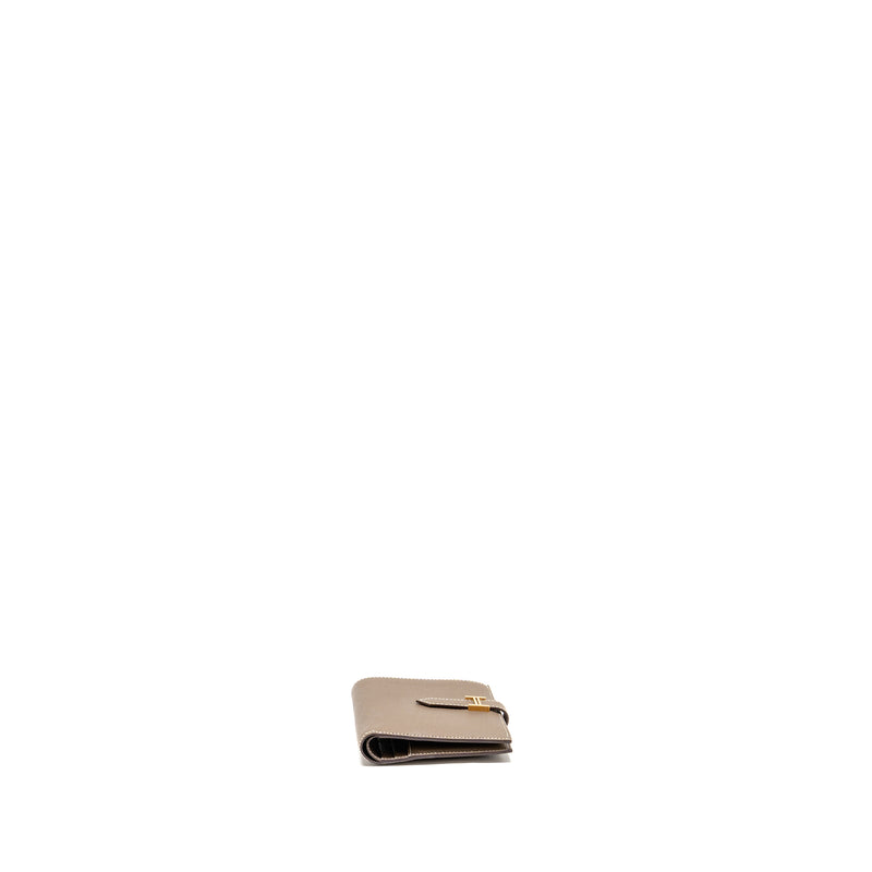 Hermes Bearn Compact wallet Epsom Etoupe GHW Stamp W