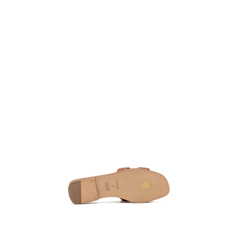 Hermes Size 37 Oran Sandal Calfskin Gold