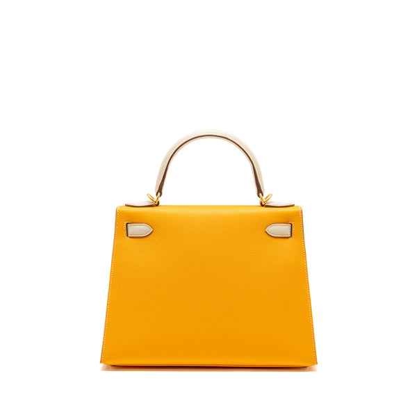 Hermes Kelly 28 Special Order Epsom Jaune D’Or/Craie Brushed GHW Stamp D