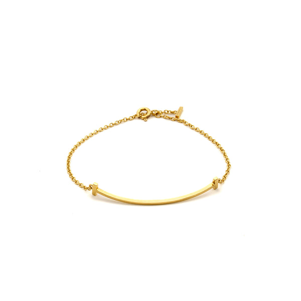 Tiffany Size Medium T Smile Bracelet Yellow Gold