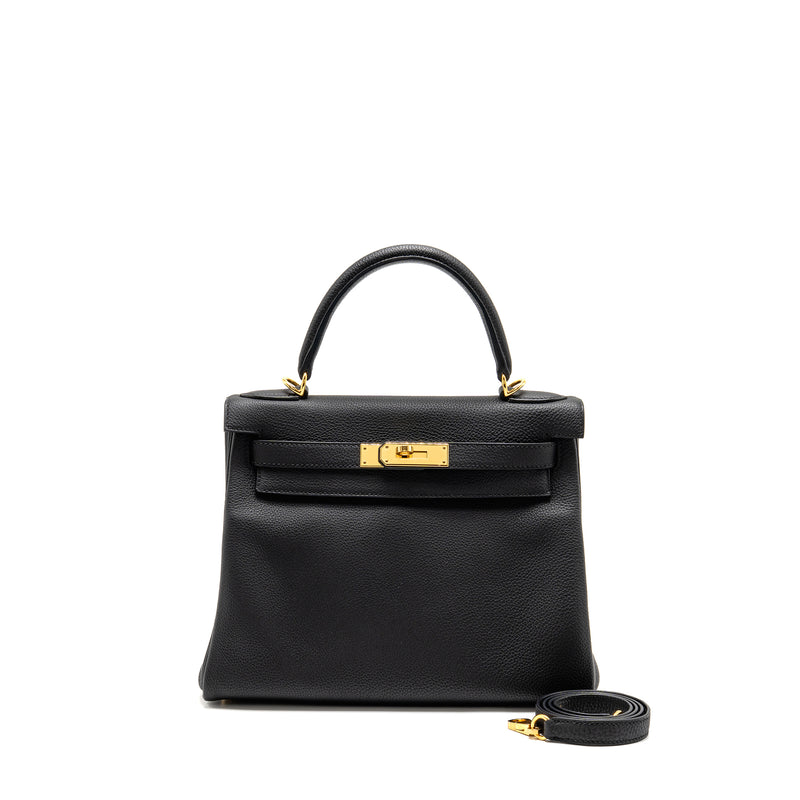 Hermes Kelly 28 Togo Black GHW Stamp Z
