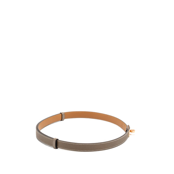 Hermes Kelly 18 Belt Epsom Etoupe RGHW Stamp K