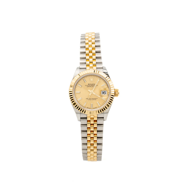 Rolex Lady-Datejust 28mm Oystersteel and Yellow Gold, Champagne-colour Dial Jubilee Bracelet Model: 279173-0001