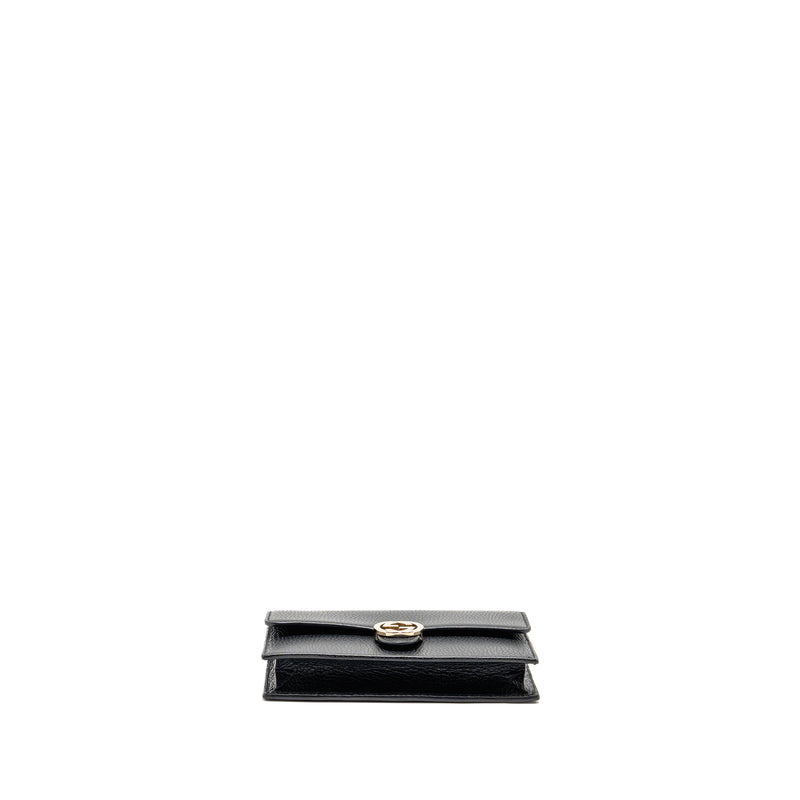 Gucci Interlocking Chain Wallet Calfskin Black GHW
