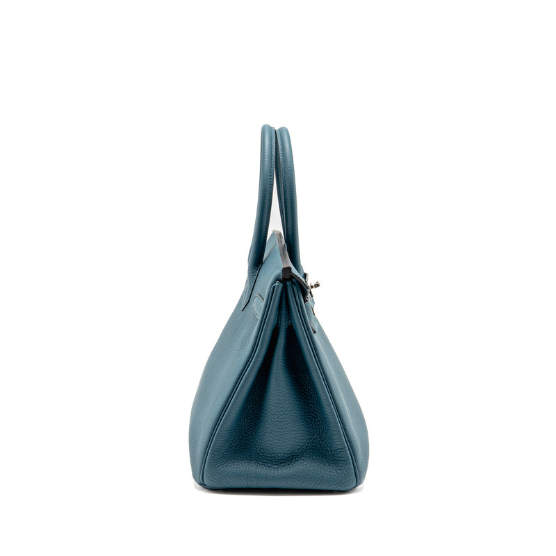 Hermes birkin 30 togo vert Bosphorus / blue ocean SHW stamp Z