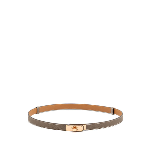 Hermes Kelly 18 Belt Epsom Etoupe RGHW Stamp K