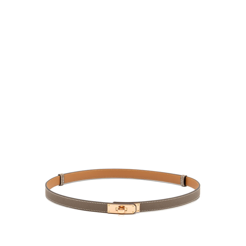 Hermes Kelly 18 Belt Epsom Etoupe RGHW Stamp K