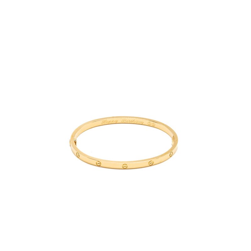 Cartier Size 16 Love Bracelet, Small Model Yellow Gold