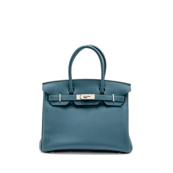 Hermes birkin 30 togo vert Bosphorus / blue ocean SHW stamp Z