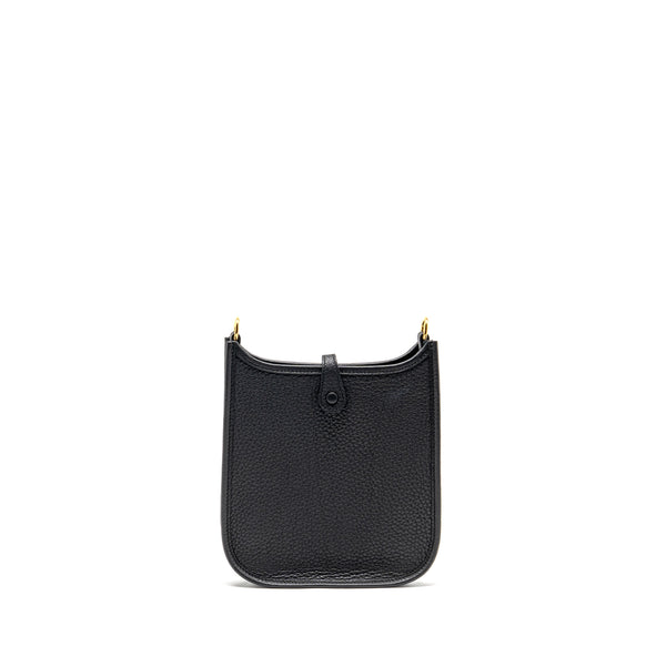 Hermes Mini Evelyne Clemence black GHW stamp K