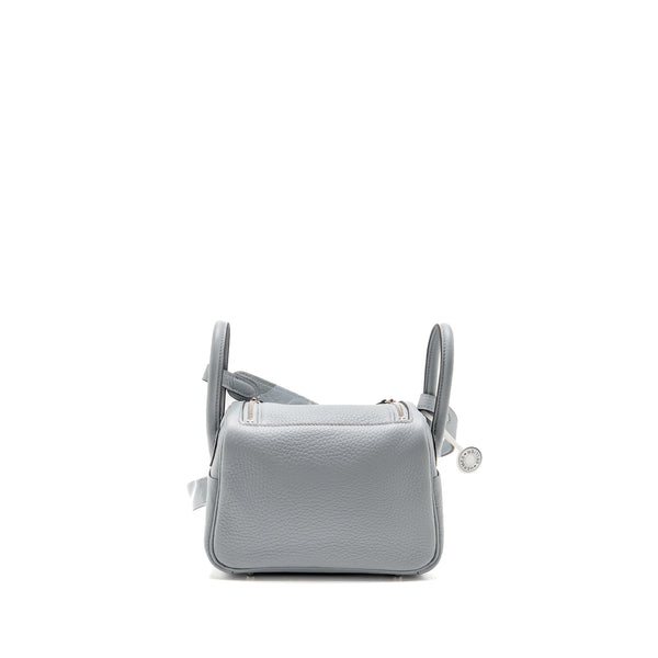 Hermes Mini Lindy II Clemence Gris Pantin SHW Stamp K