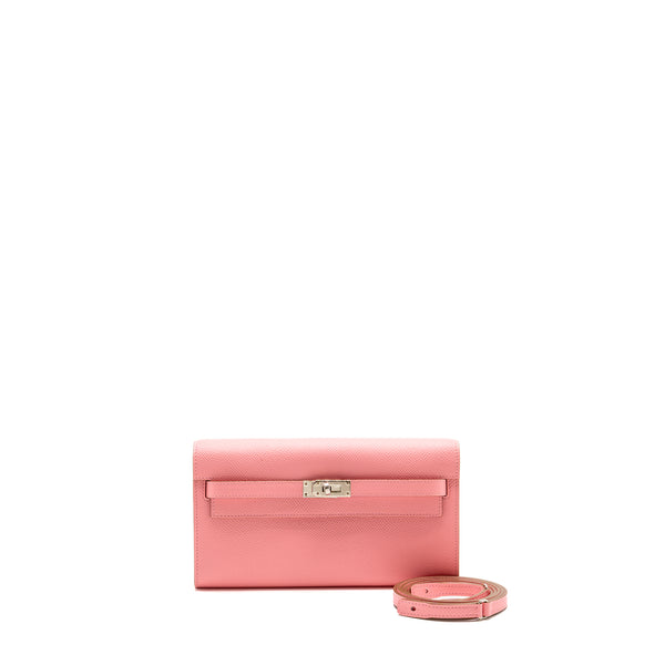 Hermes Classic kelly to go epsom rose confetti SHW stamp Z