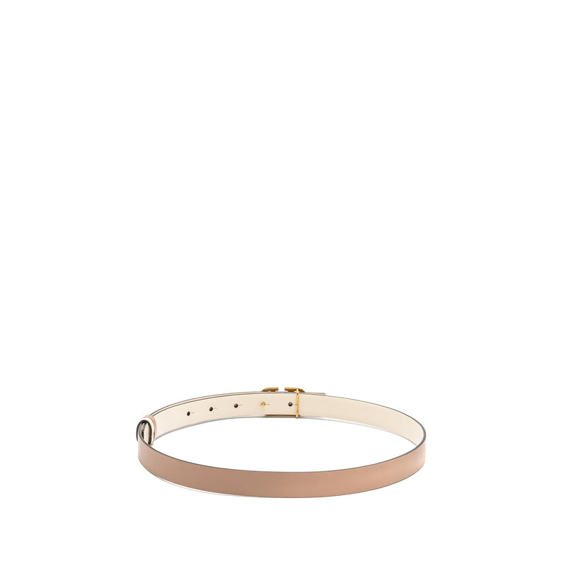 Valentino size 75 Vlogo signature 30mm double side belt calfskin cream/ dark beige GHW