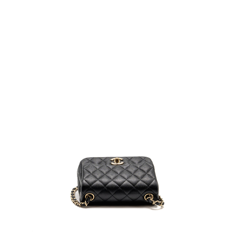 Chanel classic mini square flap bag caviar black LGHW