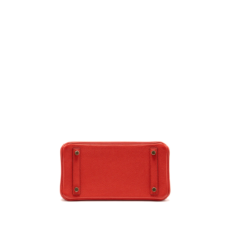 Hermes Birkin 25 togo rouge de Coeur GHW stamp C