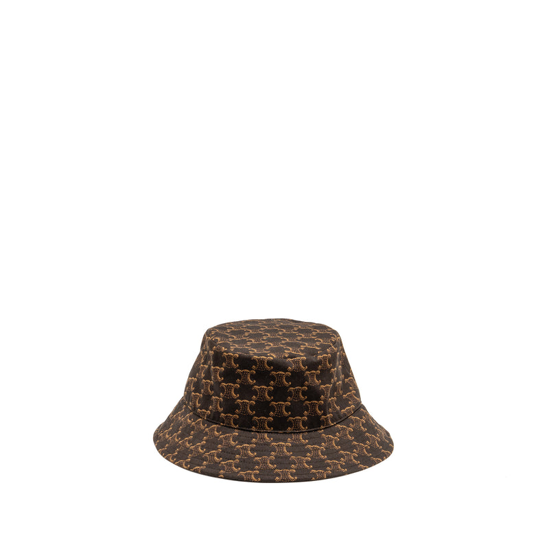 Celine Size M Triomphe Monogram Bucket Hat