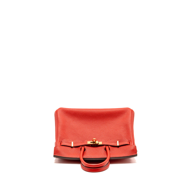 Hermes Birkin 25 togo rouge de Coeur GHW stamp C