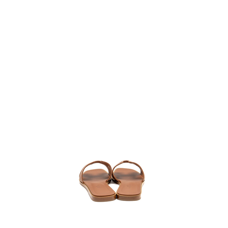 Hermes Size 37 Oran Sandal Calfskin Gold