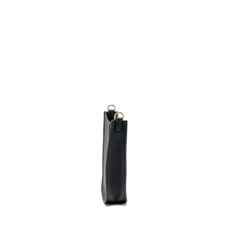 Hermes Mini Evelyne Clemence black GHW stamp K