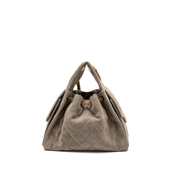 Chanel Small 25 Bag Suede Grey GHW (microchip)
