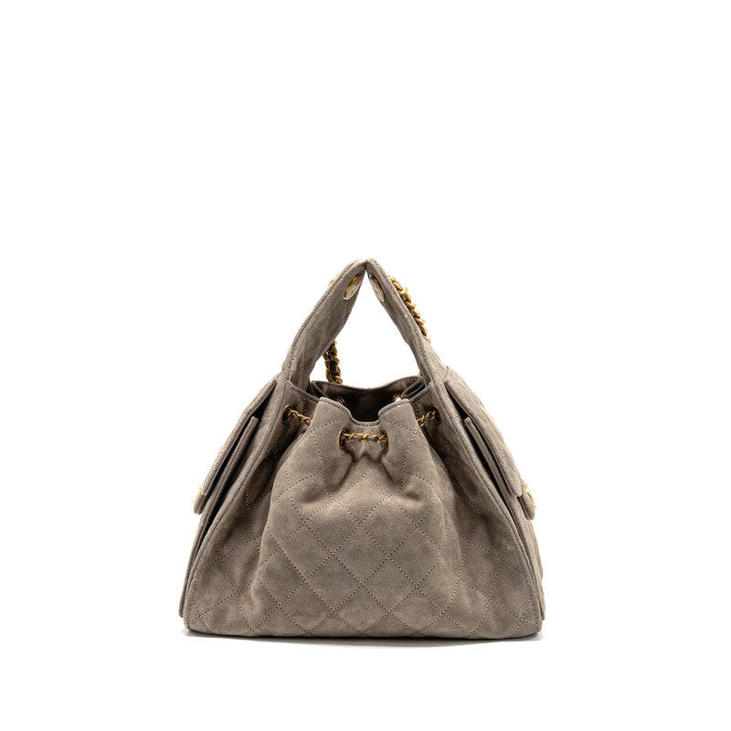 Chanel Small 25 Bag Suede Grey GHW (microchip)