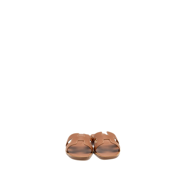 Hermes Size 37 Oran Sandal Calfskin Gold