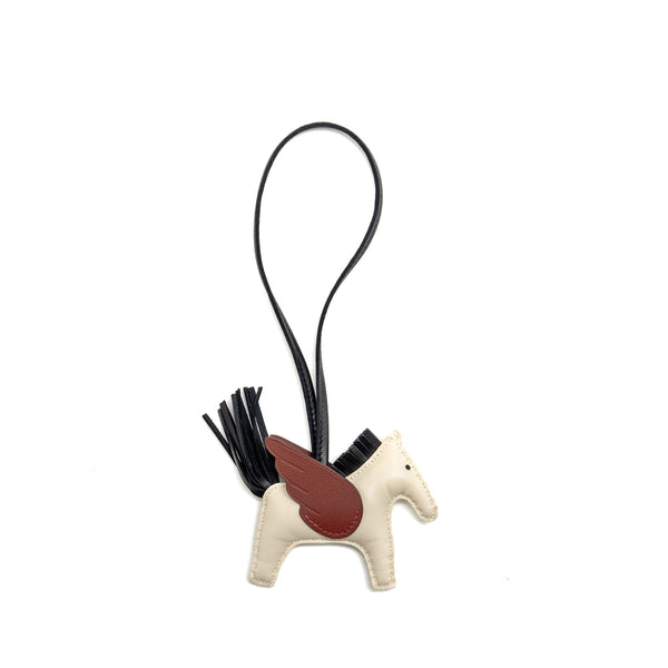 Hermes Rodeo Pegase PM Bag Charm Black/Craie/Rouge H Stamp B